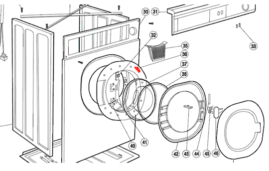 Haier Dryer frame  door and ducting sealing frange for porthole GDZ5-1, HDY5-1,